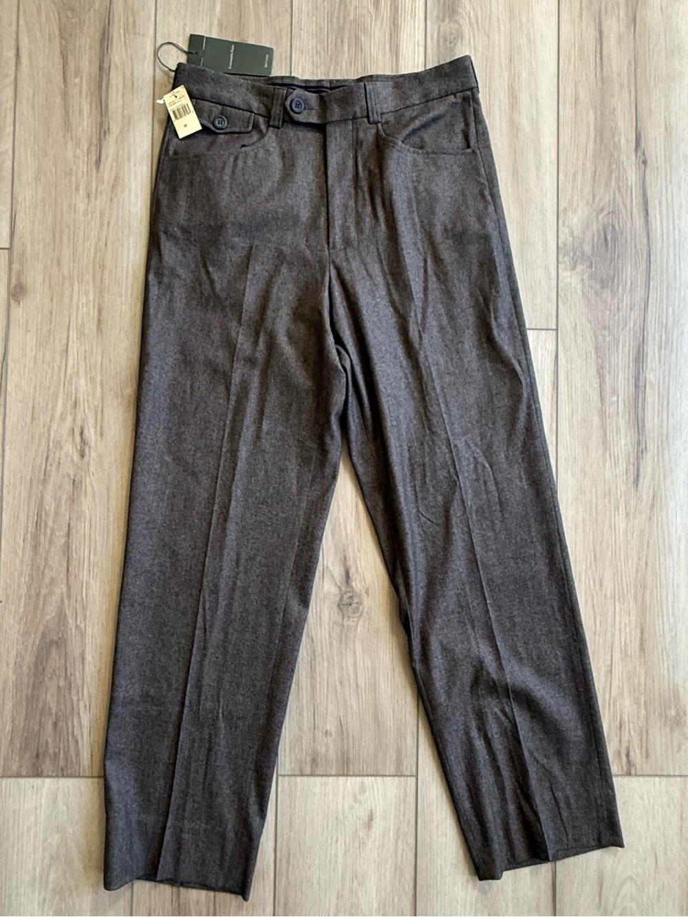 Ermenegildo Zegna Dark Brown Wool Dress Pants